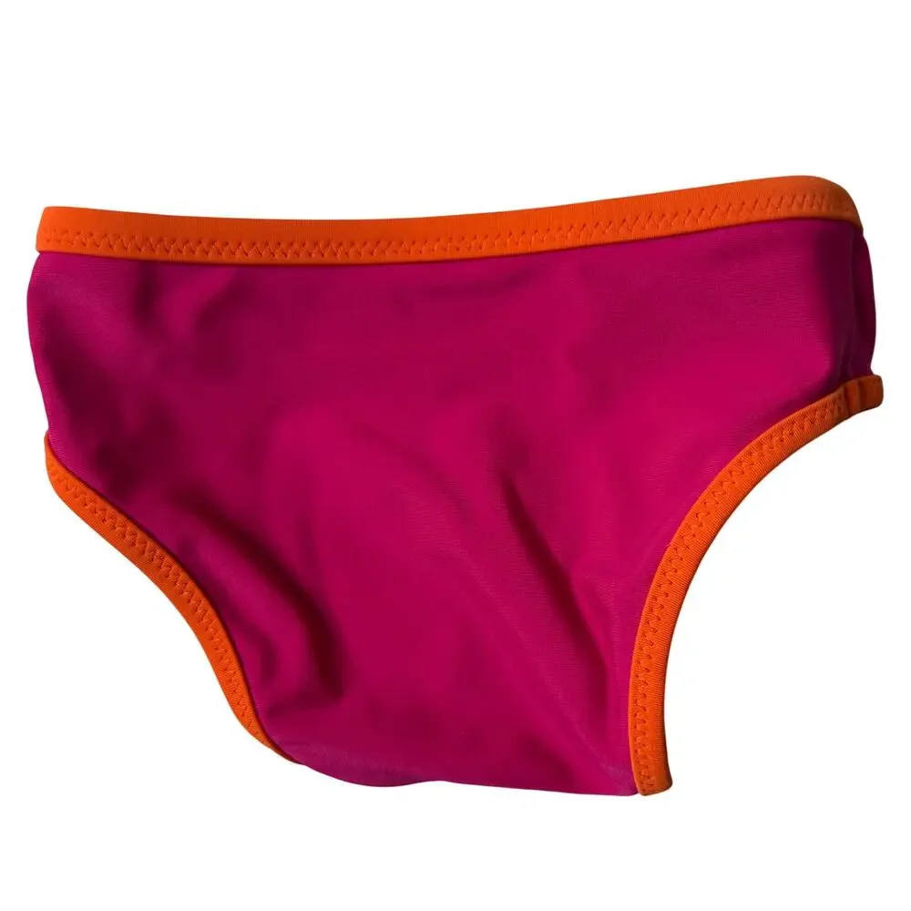 Primary Baby Reversible Swimsuit 0-6M Pink Orange Colorblock Swim Beach Vacation